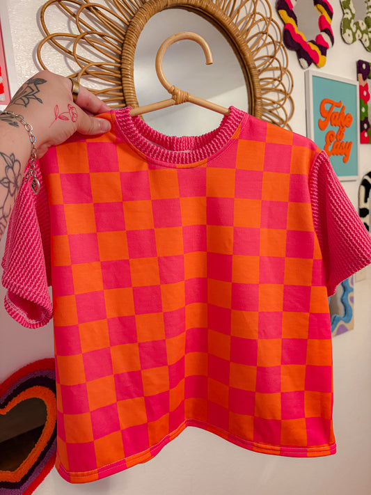 Pink / Orange check